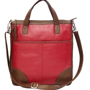 Whipstitch Soft Leather Bag Tote Red NWOT Dooney - like